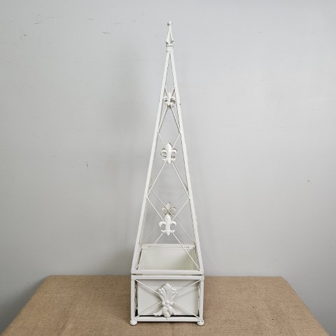 Large Cream Trellis Planter