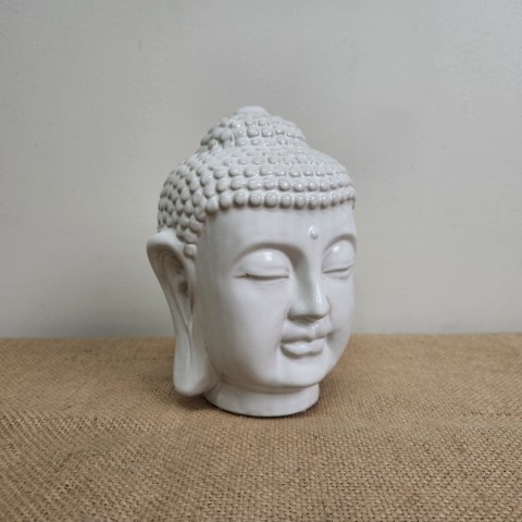 White Ceramic Buddha Head
