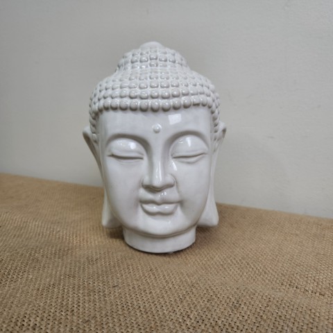 White Ceramic Buddha Head