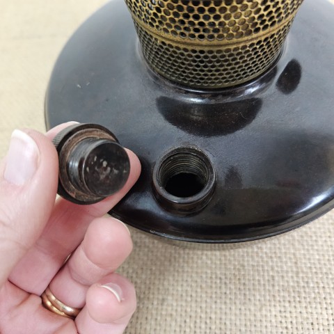 Antique Aladdin Oil Lamp with Bakelite Base