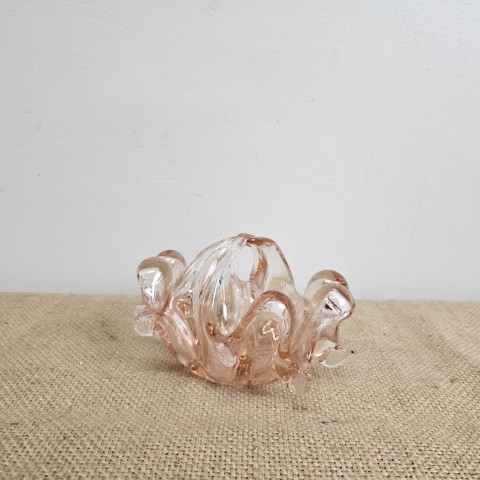 Pink Depression Era Glass Basket
