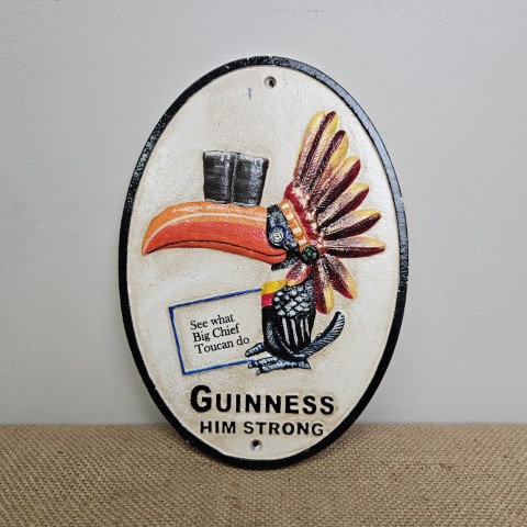 Cast Iron 'Big Chief Toucan' Guinness Wall Plaque