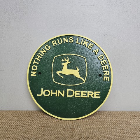 Cast Iron John Deere Wall Plaque