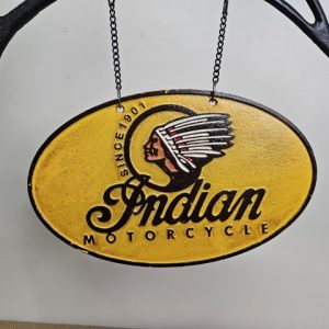 Cast Iron Indian Motorcycles Hanging Sign