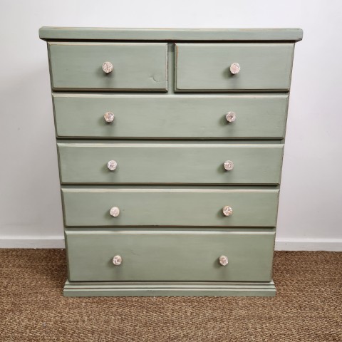 Handpainted Sage Chest of Drawers