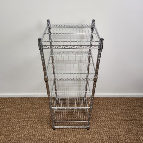 Vintage Chrome 4 Shelf Stand