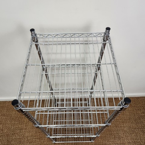 Vintage Chrome 4 Shelf Stand